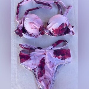 Pink and Purple Bikini Set